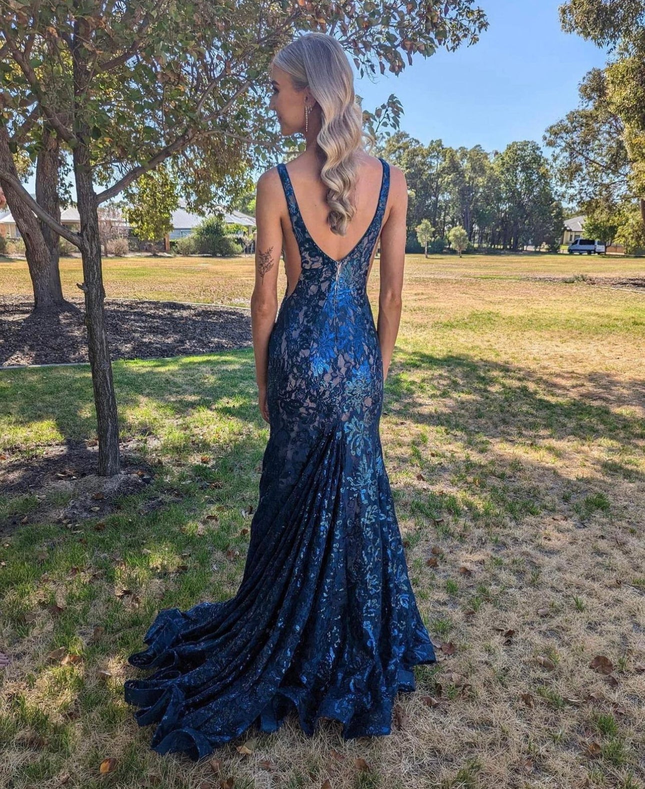 Jovani Dress 37577 | V Neckline Embellished Mermaid Prom Dress